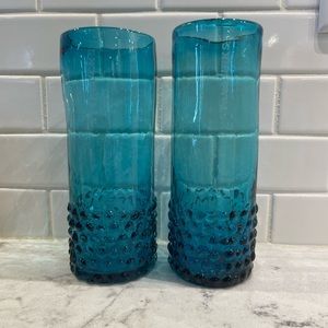 2 recycled glass Starbucks cups glasses